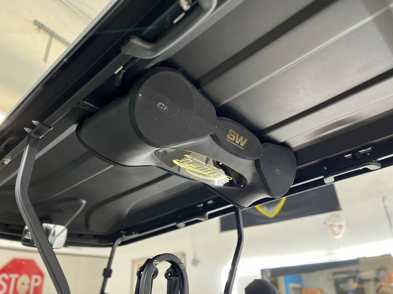 Overhead Speaker Console for Golf Cart